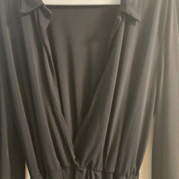 Elegant Black Wrap Dress Long Sleeves Size 3XL - Picture 6 of 12